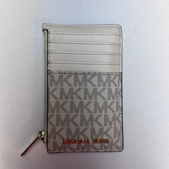 Michael Kors Jet Set Travel Card Case Wallet Coin Purse MK Logo Multi - Picture 1 of 9
